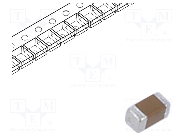 Capacitor: ceramic; 100nF; 50VDC; X7R; ±10%; SMD; 0603