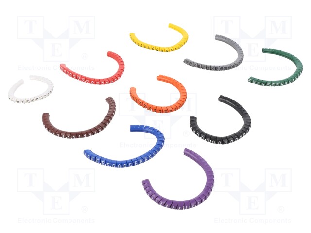 Markers for cables and wires; 2.5÷5mm; PVC; -30÷60°C; leaded; PA