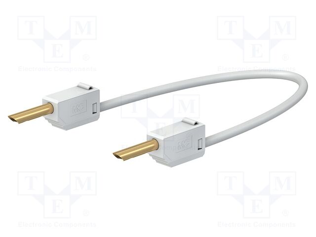 Test lead; 60VDC; 30VAC; 10A; non-insulated; Len: 0.3m; white