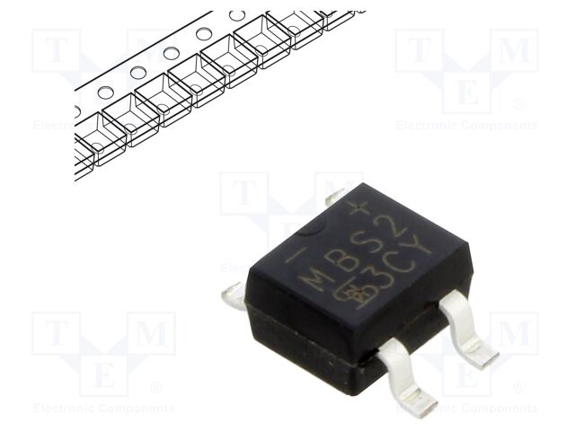 Bridge rectifier: single-phase; Urmax: 200V; If: 0.8A; Ifsm: 35A