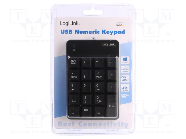 Keyboard; black; USB; wired; 1.6m