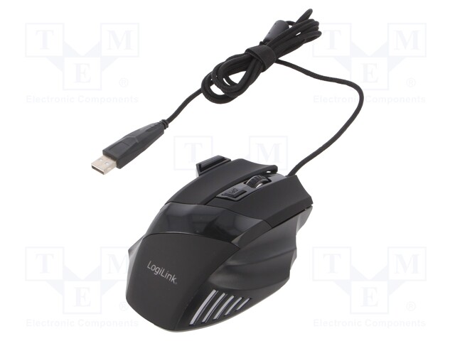 Optical mouse; black; USB; wired; No.of butt: 7; Kit: optical mouse
