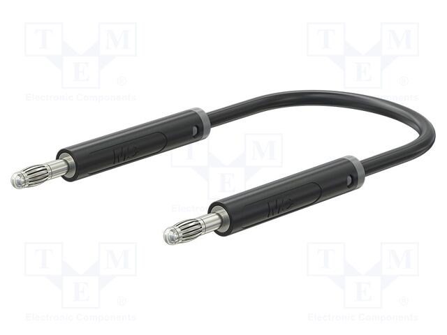 Test lead; 60VDC; 30VAC; 19A; banana plug 4mm,both sides; black