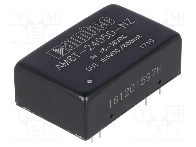 Converter: DC/DC; 6W; Uin: 18÷36V; Uout: 5VDC; Uout2: -5VDC; DIP24