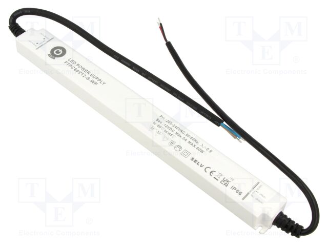 Power supply: switching; LED; 60W; 12VDC; 0÷5A; 108÷264VAC; IP66