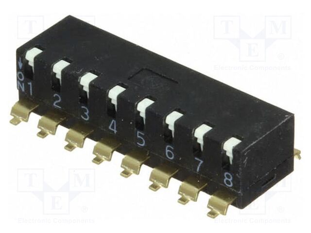 Switch: DIP-SWITCH; Poles number: 8; ON-OFF; 0.025A/24VDC; Pos: 2