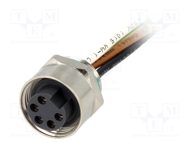 Socket; 7/8"; 0.5m; female; PIN: 5; straight; with leads; PVC