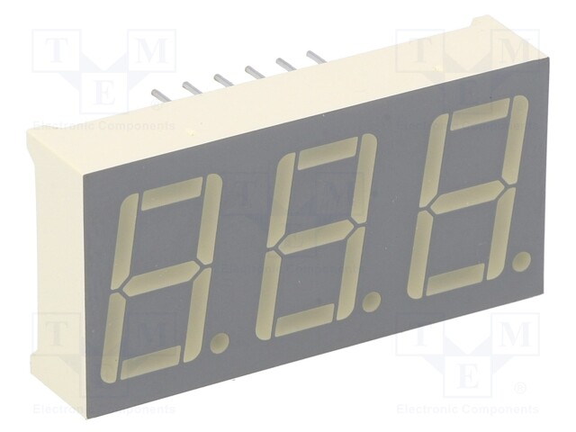 Display: LED; 7-segment; 14.2mm; 0.56"; No.char: 3; green; 3÷10.5mcd