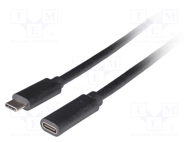 Cable; USB 3.1 Gen 1; USB C socket,USB C plug; gold-plated; 1.5m