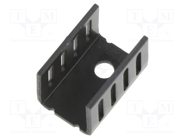 Heatsink: extruded; U; TO220; black; L: 19.1mm; W: 13mm; H: 12.7mm