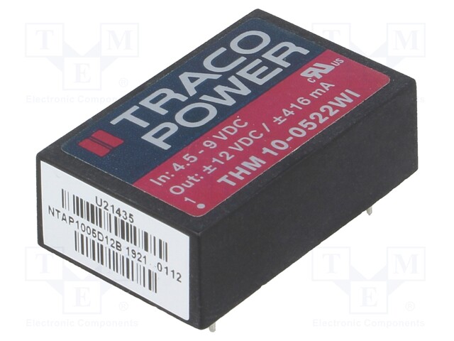 Converter: DC/DC; 10W; Uin: 4.5÷9V; Uout: 12VDC; Uout2: -12VDC; DIP24