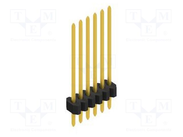 Connector: pin strips; pin header; male; PIN: 6; 1.27mm; THT; 1x6