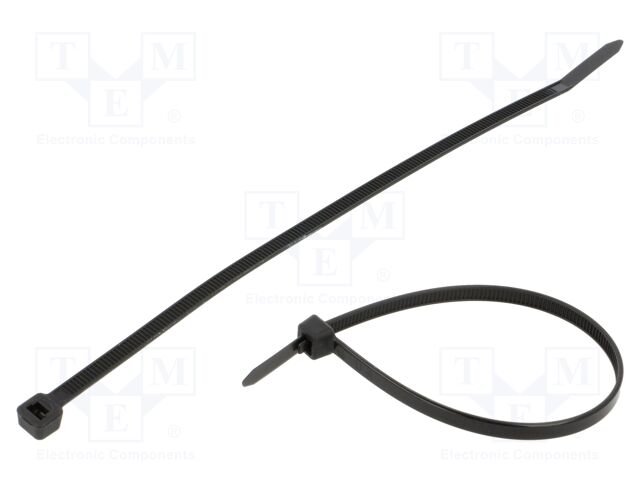 Cable tie; multi use; L: 200mm; W: 4.6mm; polyamide; 216N; black
