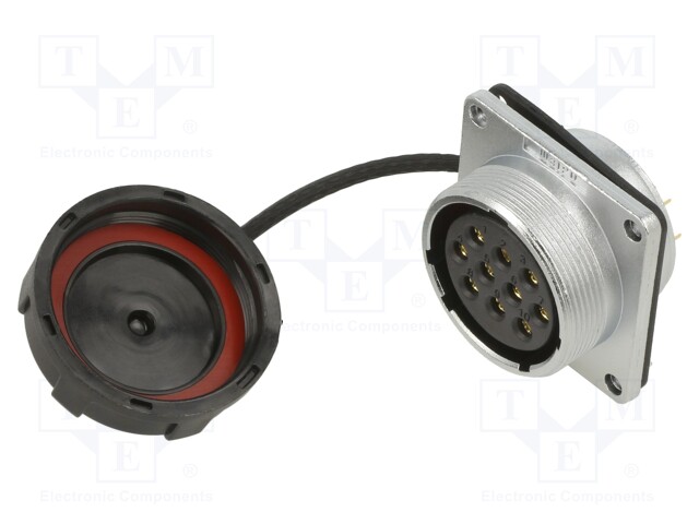 WF28; socket; female; PIN: 10; IP67; 25A; soldering; 500V; 4mm2; 11AWG