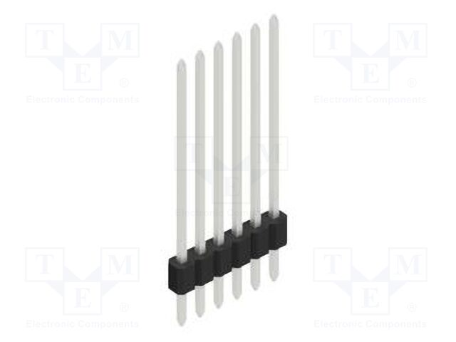 Connector: pin strips; pin header; male; PIN: 6; 1.27mm; THT; 1x6