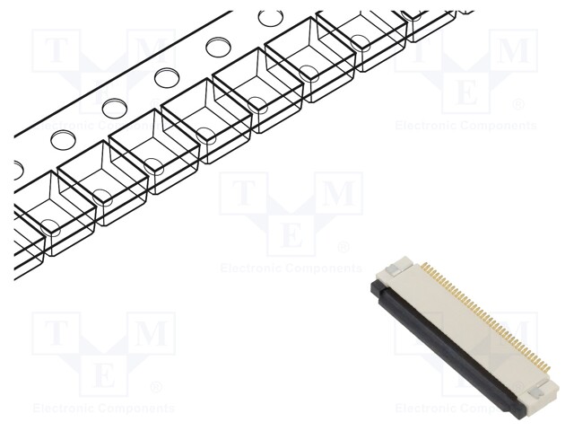 Connector: FFC (FPC); horizontal; PIN: 40; ZIF; SMT; 50V; 0.4A; H: 2mm