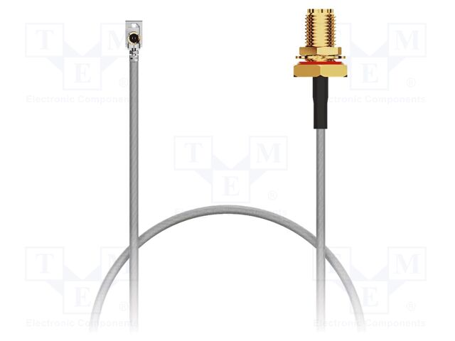 Cable; IPEX MHF LK,SMA female; black; -40÷85°C; 0÷8GHz; 50mm; 50Ω