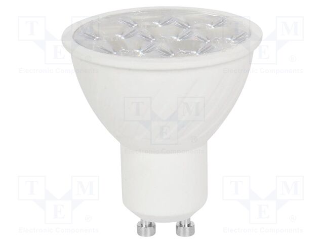 LED lamp; white warm; GU10; 220÷240VAC; 445lm; P: 6W; 10°; 3000K