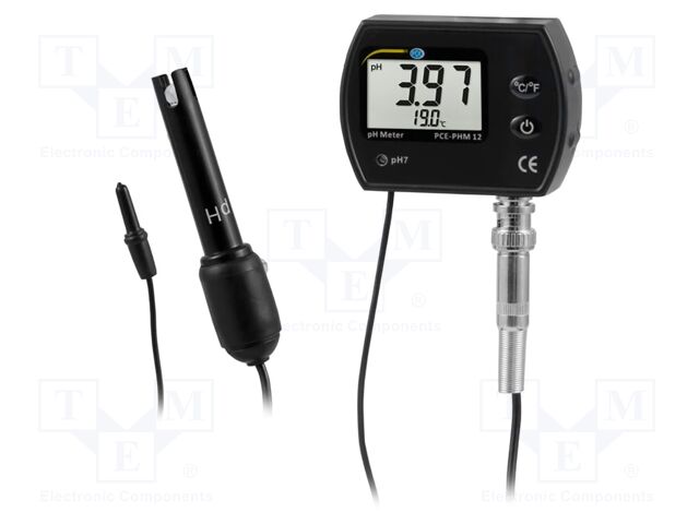 Meter: pH; LCD; 0÷14pH; 0÷55°C; Accur: ±1°C; Dim: 75x25x55mm