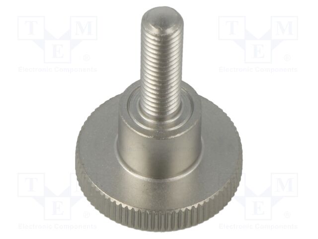 Knob; Ø: 20mm; Ext.thread: M5; 16mm; H: 11.5mm; knurled