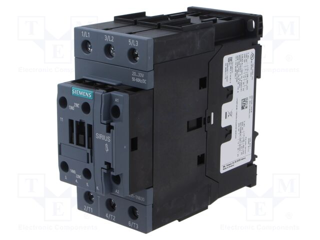 Contactor: 3-pole; NO x3; Auxiliary contacts: NO + NC; 20÷33VAC