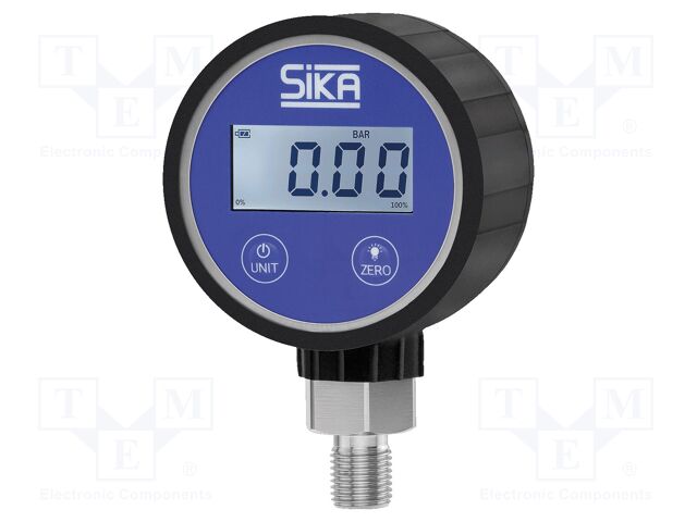 Digital pressure gauge; 0÷10bar; G 1/4"; 69mm; ±1%; 10÷70°C