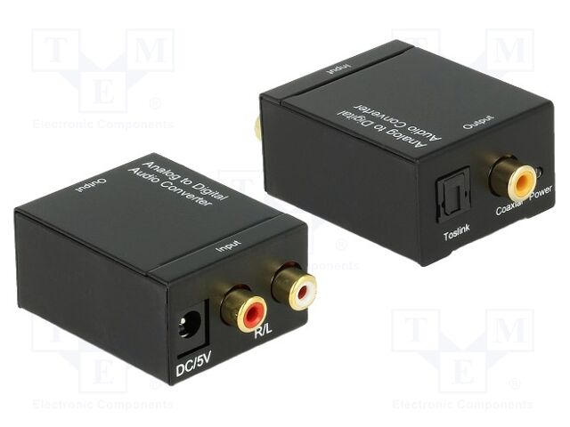 Analog-to-digital converter; Out: RCA socket,Toslink socket
