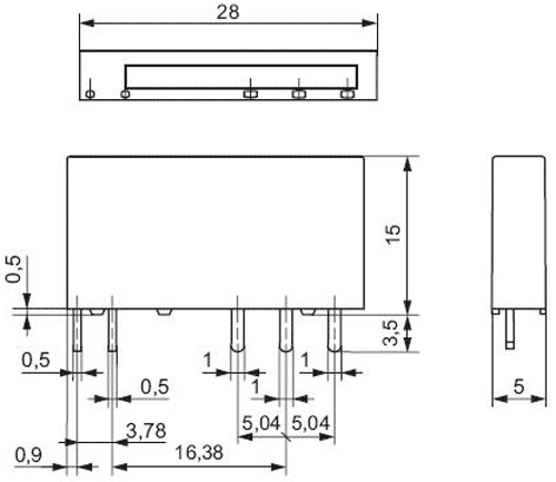 Relay: electromagnetic; SPDT; Ucoil: 5VDC; 6A/250VAC; 6A/24VDC; 6A