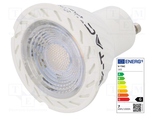 LED lamp; warm white; GU10; 220/240VAC; 480lm; 7W; 38°; 3000(typ)K