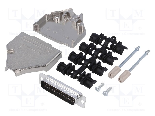 D-Sub; PIN: 25; plug; male; stamped and formed contacts; straight