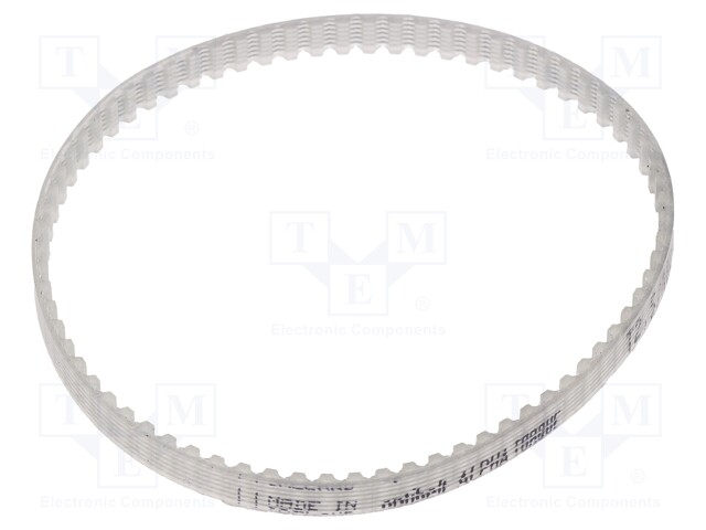 Timing belt; T2.5; W: 4mm; H: 1.3mm; Lw: 180mm; Tooth height: 0.7mm