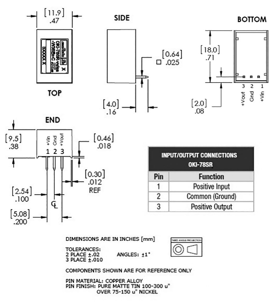 Converter: DC/DC; 4.95W; Uin: 7÷36V; Uout: 3.3VDC; Iout: 1.5A; SIP