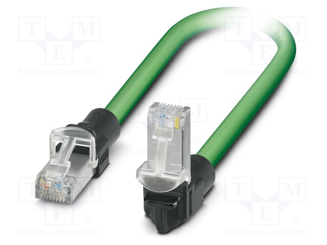 Patch cord; SF/UTP; 5; stranded; Cu,tinned; PVC; green; 0.5m; 22AWG