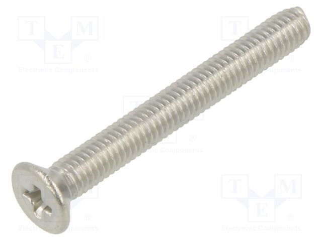 Screw; M3x25; Head: countersunk; Phillips; PH1; A2 stainless steel