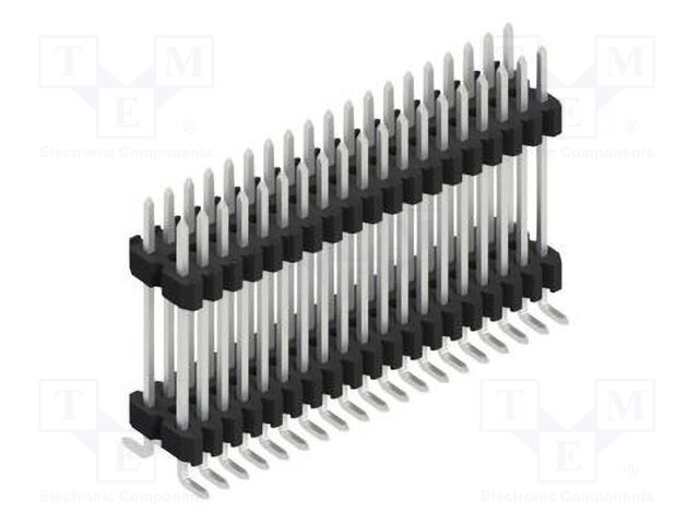 Connector: pin strips; pin header; male; PIN: 38; 1.27mm; SMT; 2x19