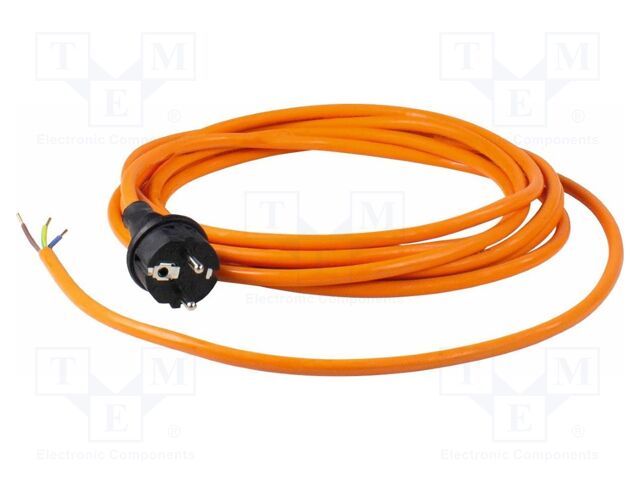 Cable; 3G1mm2; CEE 7/7 (E/F) plug,wires; PUR; 3m; with earthing