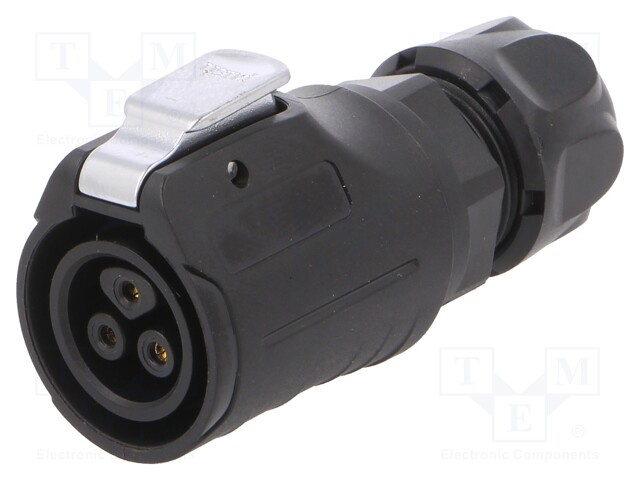 Plug; Connector: circular; MRD; PIN: 3; gold flash; 10A; soldering