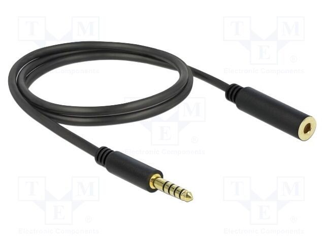 Cable; Jack 4.4mm 5pin socket,Jack 4.4mm 5pin plug; 1m; black
