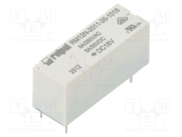 Relay: electromagnetic; SPDT; Ucoil: 18VDC; Icontacts max: 8A; PCB