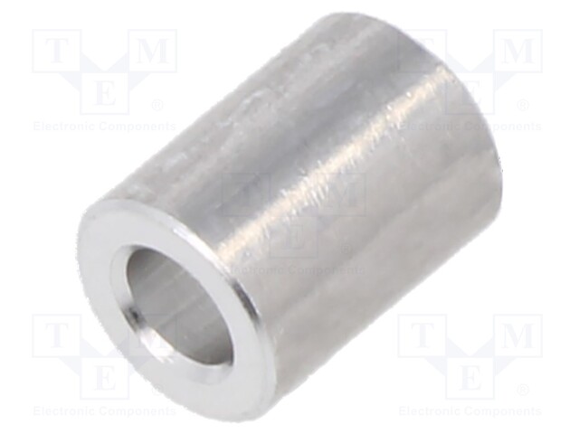 Spacer sleeve; 3.2mm; cylindrical; aluminium; Out.diam: 8mm