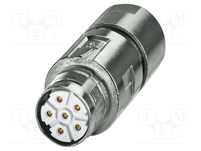 Connector: M23; plug; PIN: 6; crimped; straight; M23 PRO; 30A; 630V