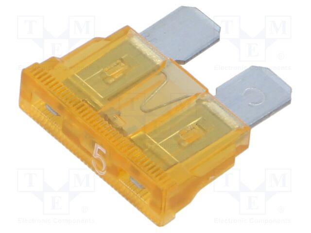 Fuse: fuse; 5A; 32VDC; automotive; 19.09mm; 19.09x5.12x18.87mm