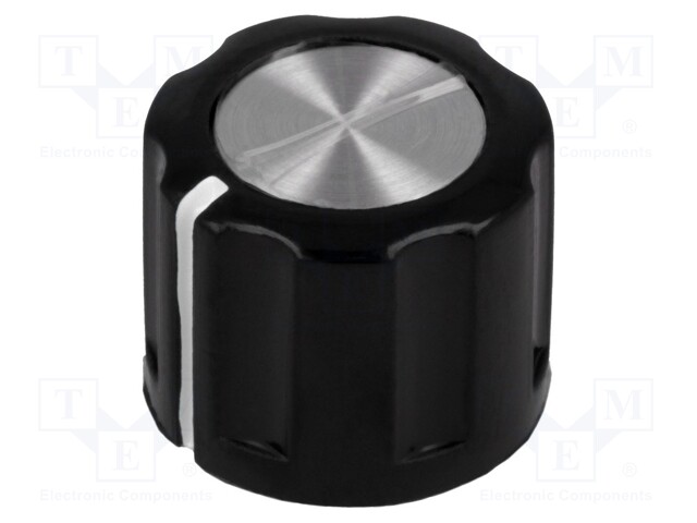 Knob; bakelite; Shaft d: 6.35mm; Ø15x11.8mm; screw fastening