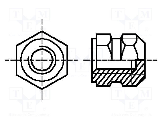 Threaded insert; brass; without coating; M5; BN: 1042; DIN: 16903P