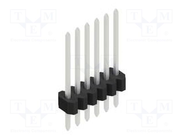 Connector: pin strips; pin header; male; PIN: 6; 1.27mm; THT; 1x6