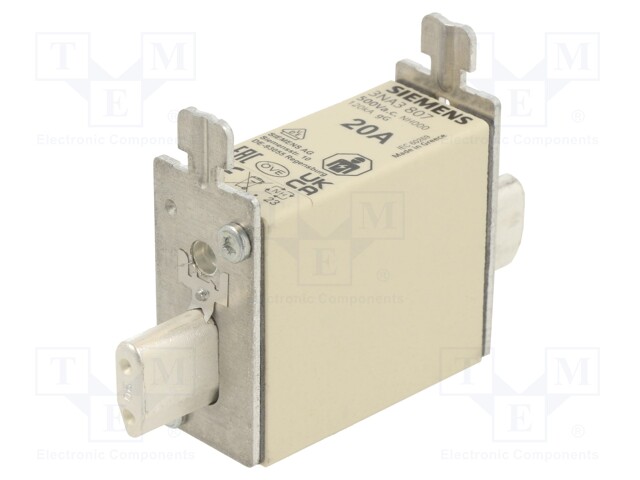 Fuse: fuse; gG; 20A; 500VAC; 250VDC; industrial; NH000; SENTRON