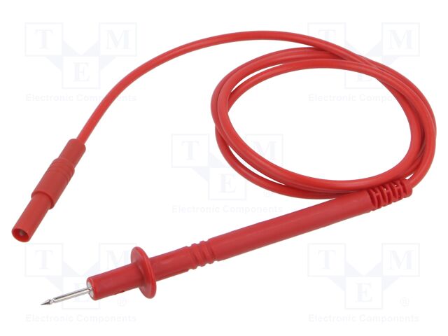 Test lead; 16A; probe tip,banana plug 4mm; Urated: 1kV; Len: 1m