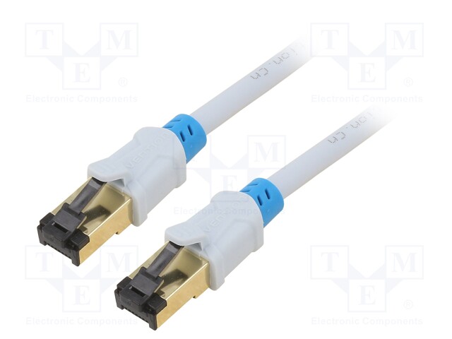 Patch cord; S/FTP; 6; OFC; PVC; grey; 10m; RJ45 plug,both sides