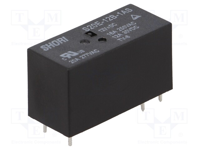 Relay: electromagnetic; SPST-NO; Ucoil: 12VDC; Icontacts max: 20A