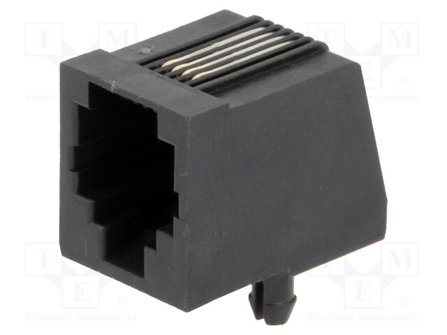 Socket; RJ11; PIN: 4; Layout: 6p4c; THT; angled
